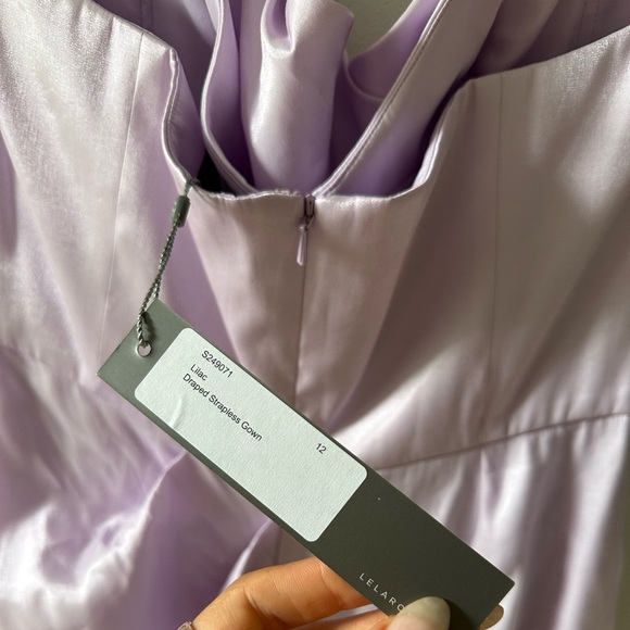 Lela Rose Draped Satin-Crepe Strapless Gown - Picture 7 of 10